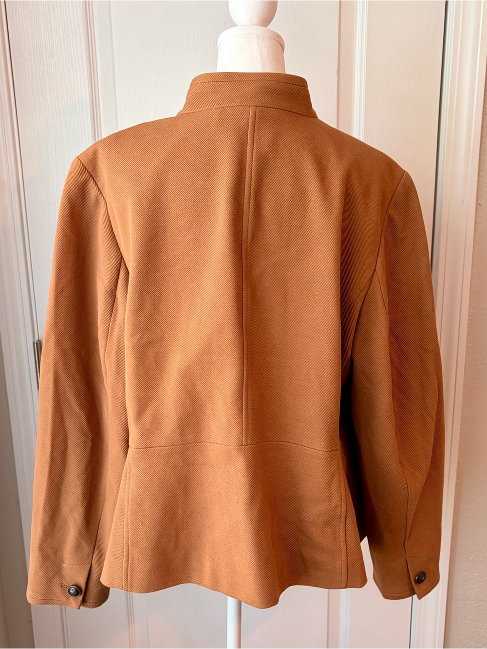 NWT Talbots Twill Knit Band Jacket Caramel Tan Color 16W - Picture 5 of 14